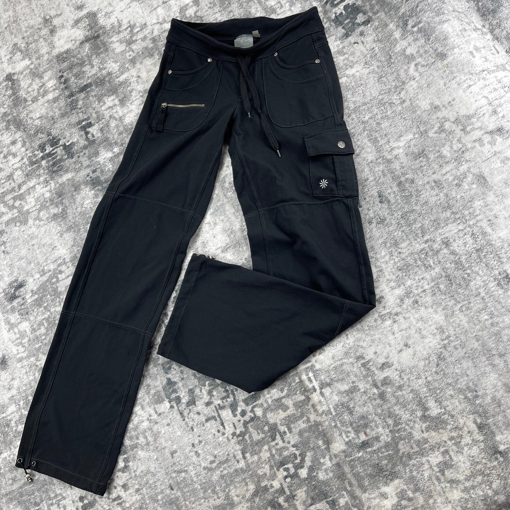 Athleta Women XXS Black Technical Hiking Cargo Pants Stretch Outdoor Trekking